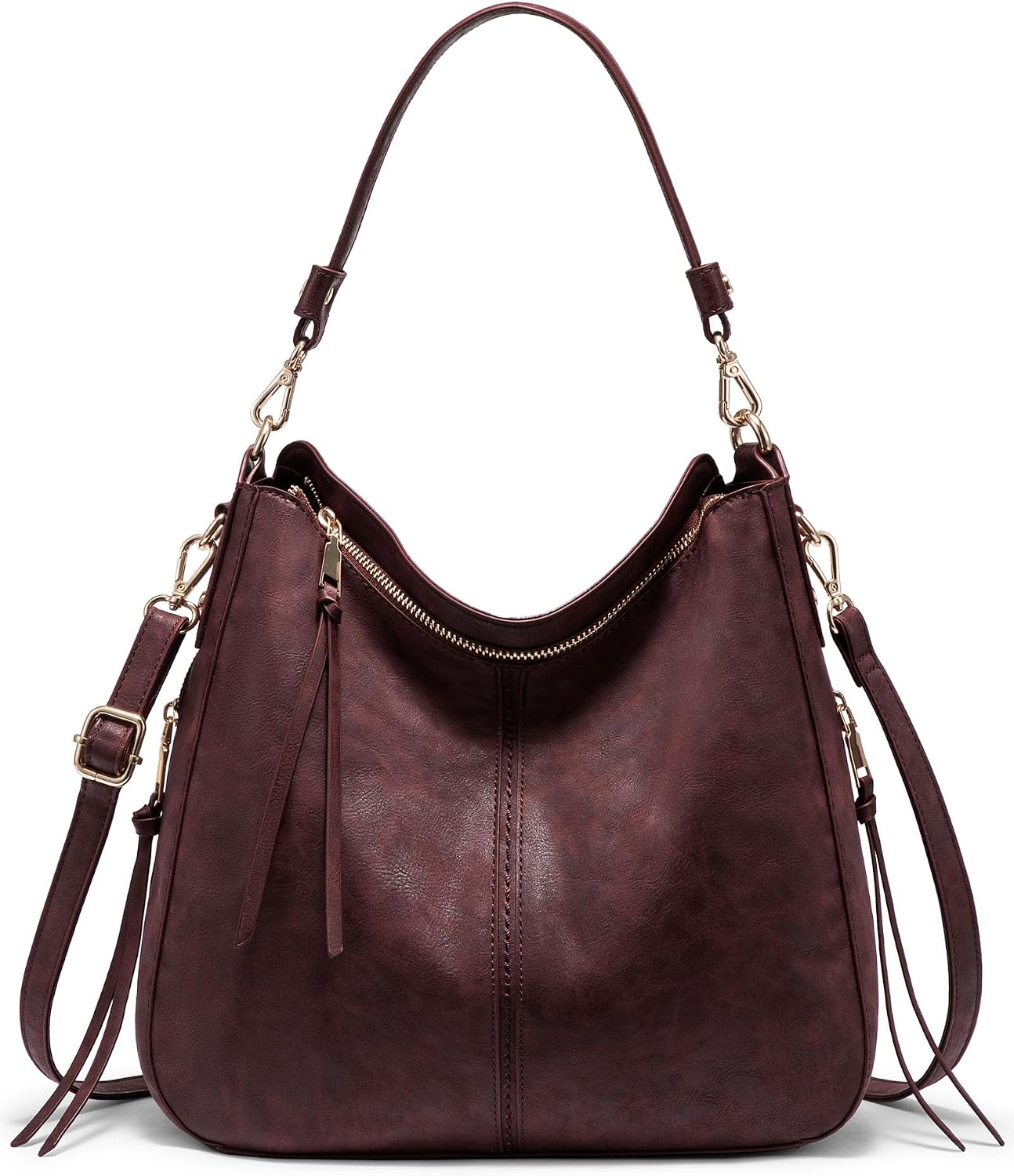 Realer Women's Faux Leather Hobo Crossbody Bag in Large-15.2 Inch