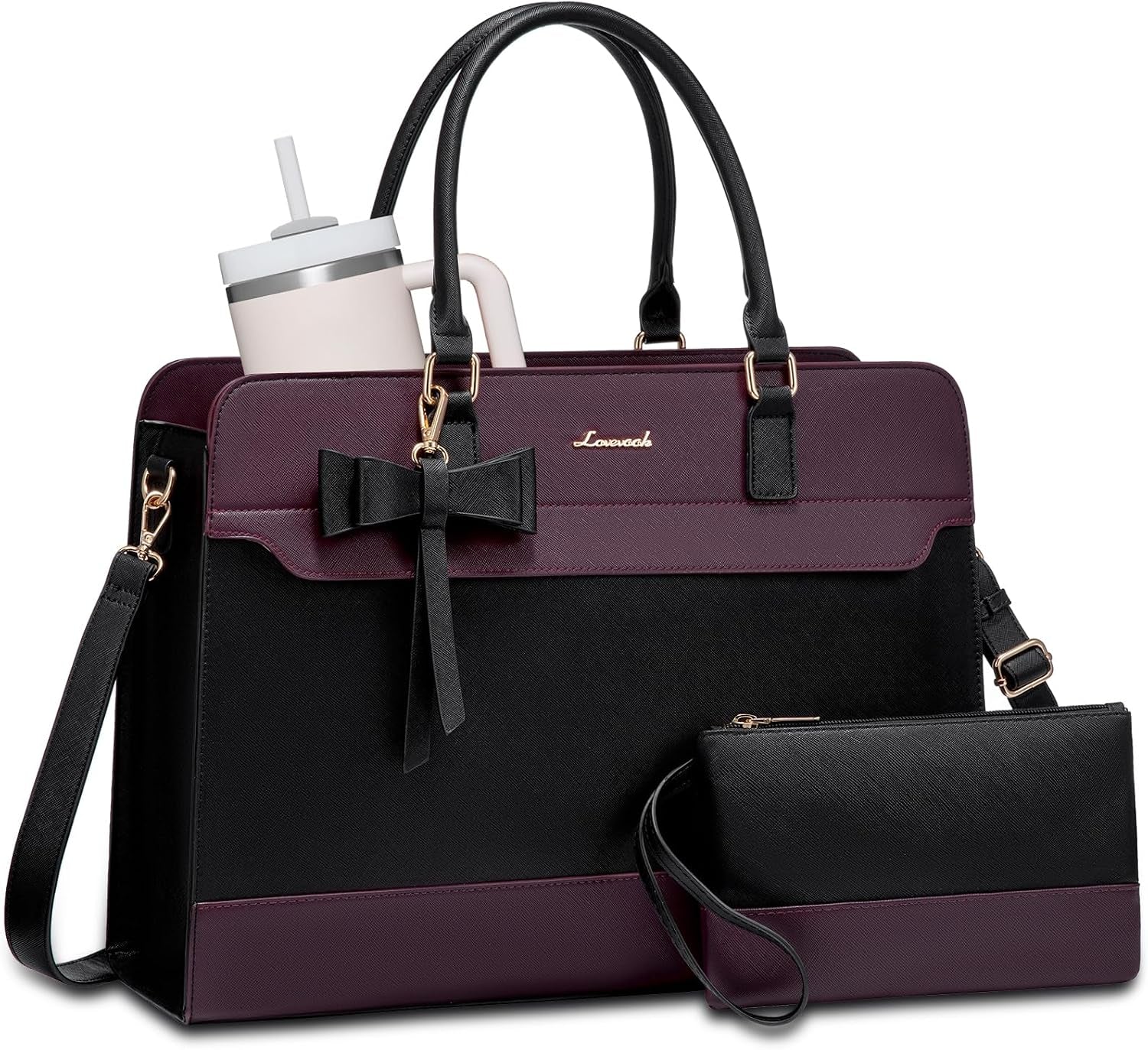 LOVEVOOK Women's Laptop Tote with Tumbler Pocket