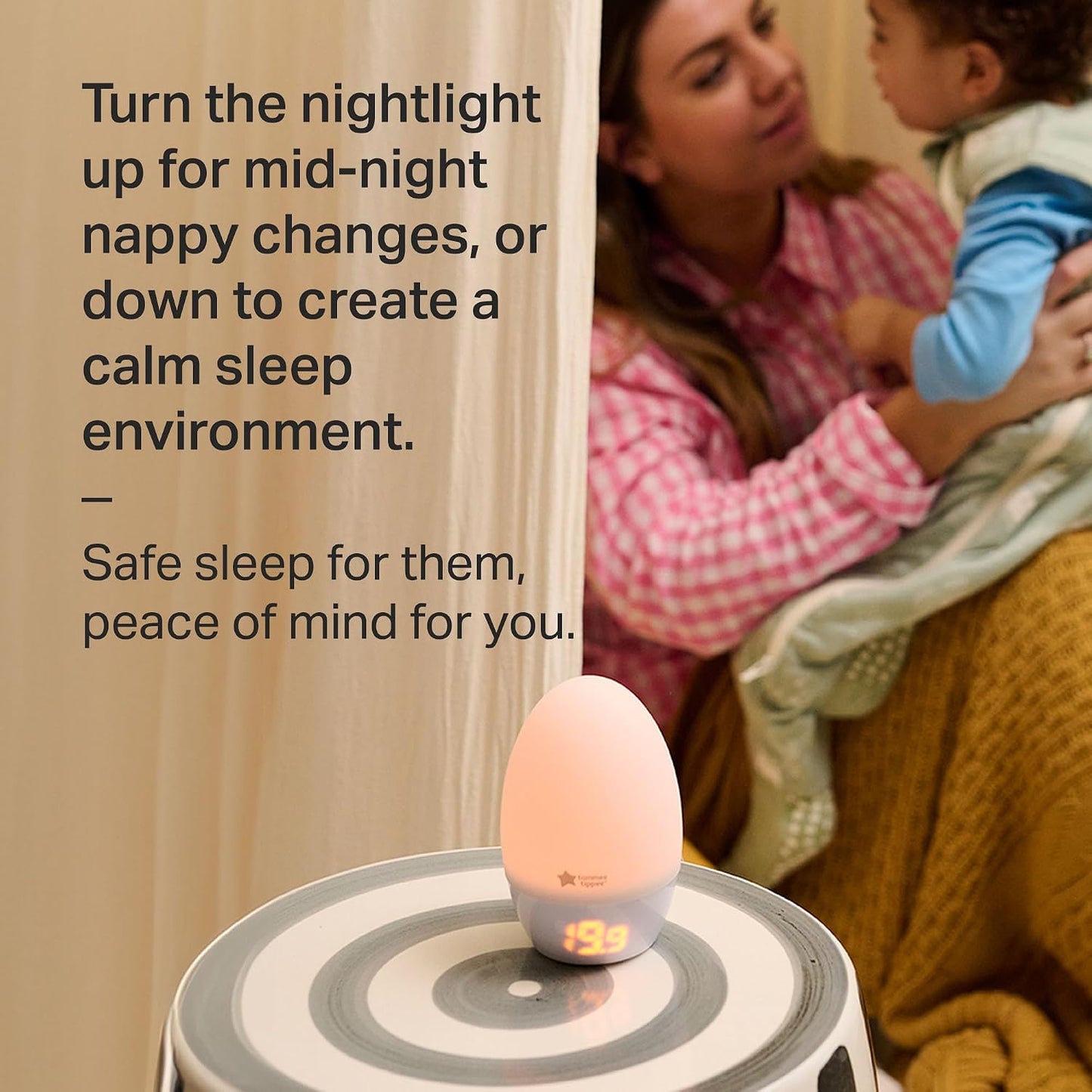 Tommee Tippee GroEgg2, Toddler Nightlight, LED Colour-Changing with Digital Room Temperature Display for Safer Sleep, Adjustable Brightness, Silicone Shell, USB Rechargeable