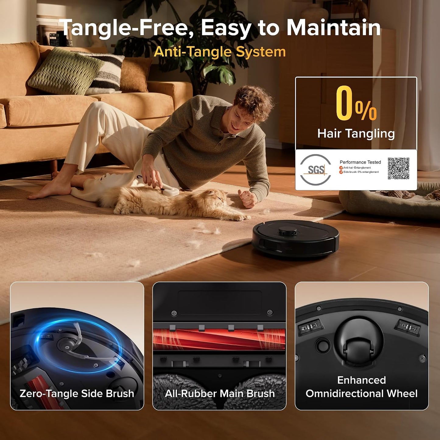 roborock Qrevo S Pro Robot Vacuum Cleaner with Mop, 18,500 Pa Suction, Upgraded from QV 35S, Anti-Tangle, Smart Obstacle Avoidance, Custom Carpet Strategy, 75°C Mop Self-Cleaning, All-in-One Dock