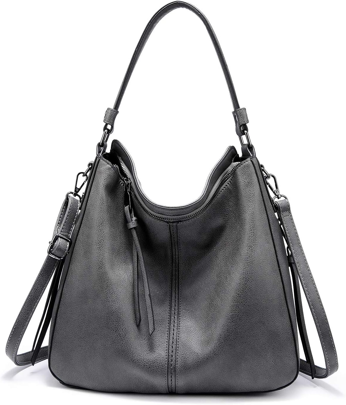 Realer Women's Faux Leather Hobo Crossbody Bag in Medium-12.4 Inch
