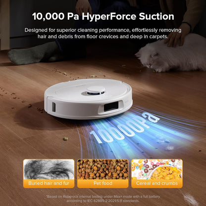roborock Qrevo Series Robot Vacuum Cleaner with Mop, 10,000Pa Suction, Upgraded from Qrevo S, Dual Anti-Tangle Brushes, Smart Obstacle Avoidance, Auto Mop Washing&Drying, All-in-One Dock,White(QV 35S)