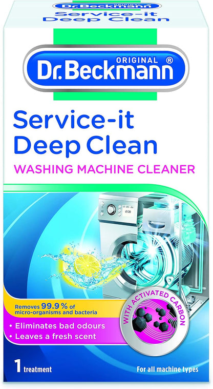 Dr. Beckmann Service-it Deep Clean Washing Machine Cleaner | Removes 99,99 % of bacteria and fungi and viruses | eliminates bad odours | 250 g