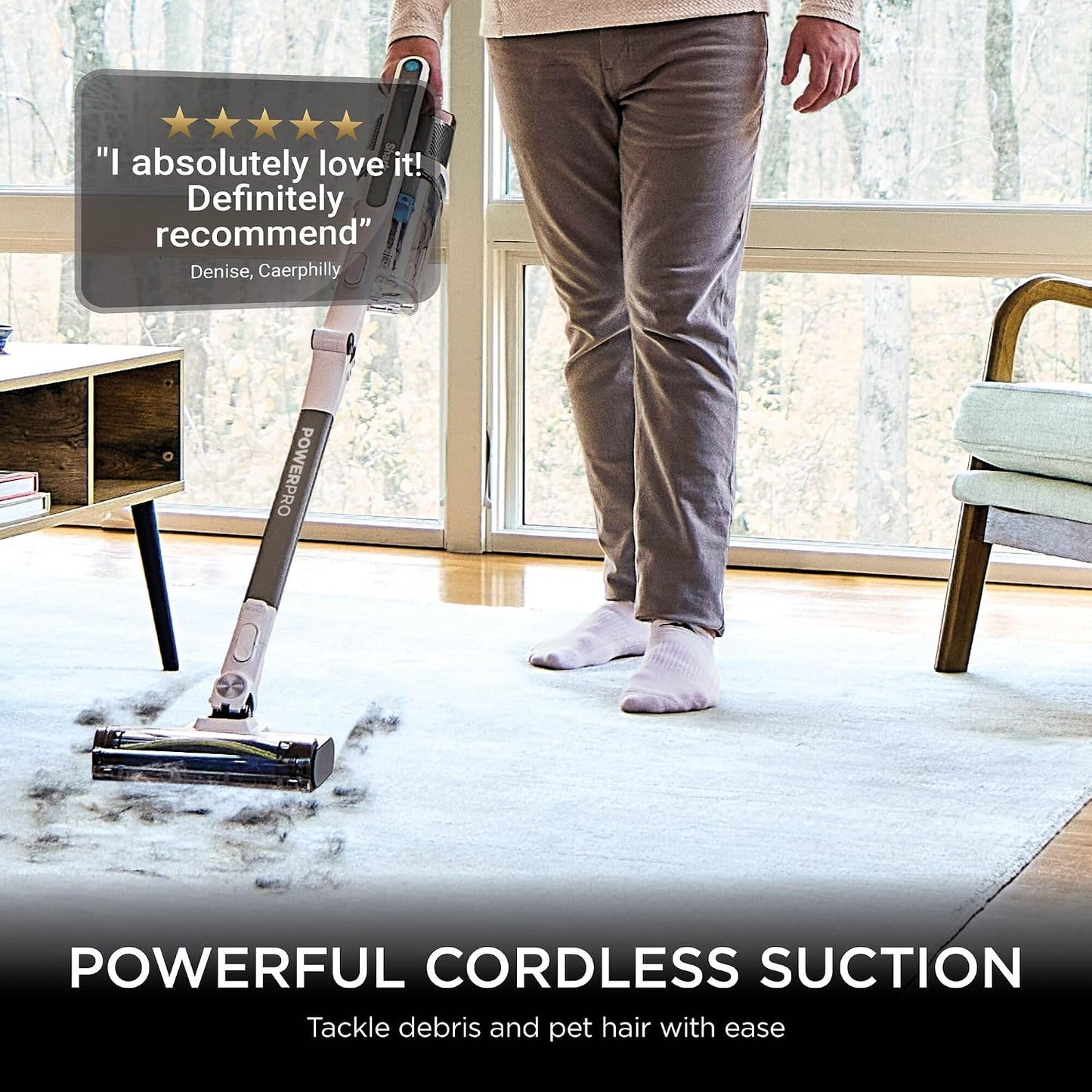 Shark PowerPro Pet Cordless Stick Vacuum Cleaner, Lightweight, Floor Detect Technology, Anti-Hair Wrap Technology, Anti-Allergen Complete Seal, Flexible, Handheld mode, Java Metallic, IZ380UKT