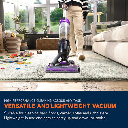 Vax Mach Air Corded Upright Bagless Vacuum Cleaner, Lightweight, Handheld Tool Attachments for Hair, Car, Upholstery, Bed, Mattress, Home cleaning, 820W, 4.9kg, Purple, UCA1GEV1