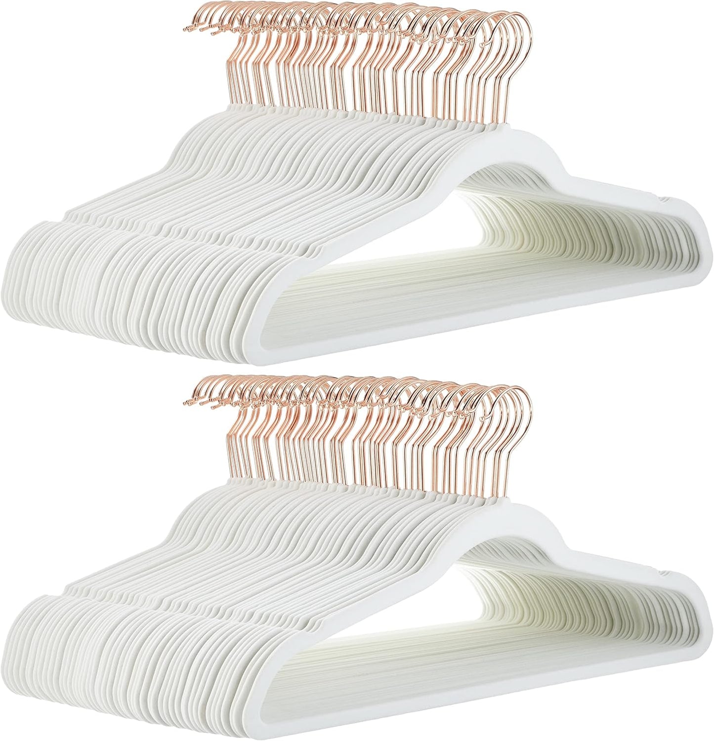 Amazon Basics Slim Velvet Non-Slip Suit Hangers - 30-Pack, Black/Silver