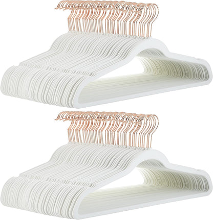 Amazon Basics Slim Velvet Non-Slip Suit Hangers - 30-Pack, Black/Silver