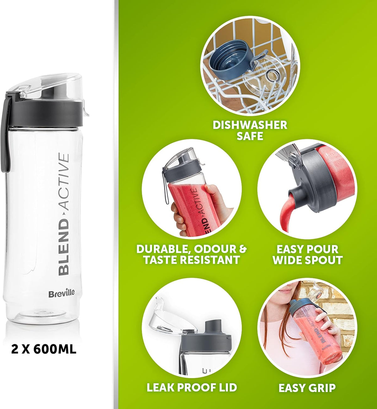 Breville Blend Active Personal Blender – 350W, 2 x 600ml Bottles