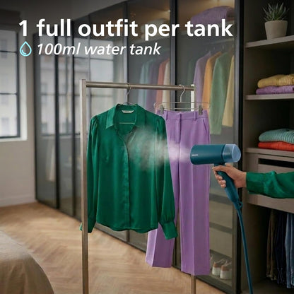Philips 3000 Series Handheld Garment Steamer — Ready to use in seconds; Fast 20 g/min Steam; Best Travel Companion; 100 ml Tank — Blue — STH3000/26