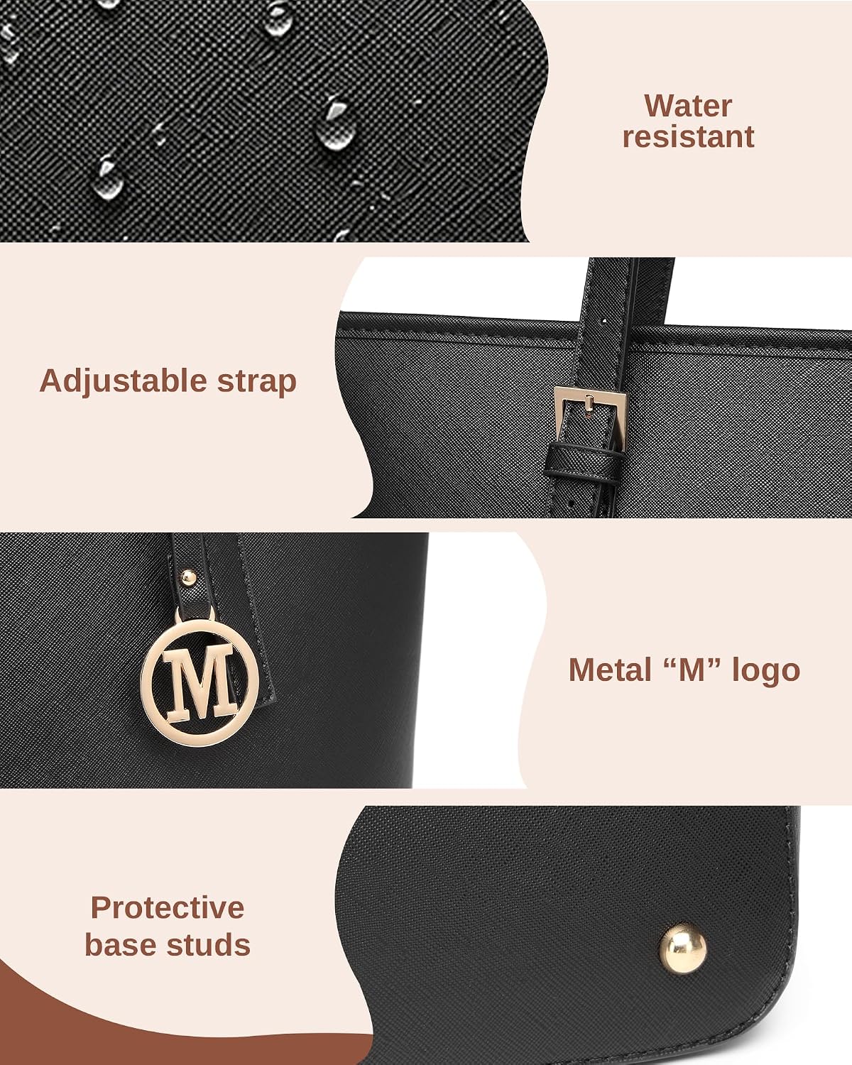 Miss Lulu Women's Waterproof Laptop Tote Bag