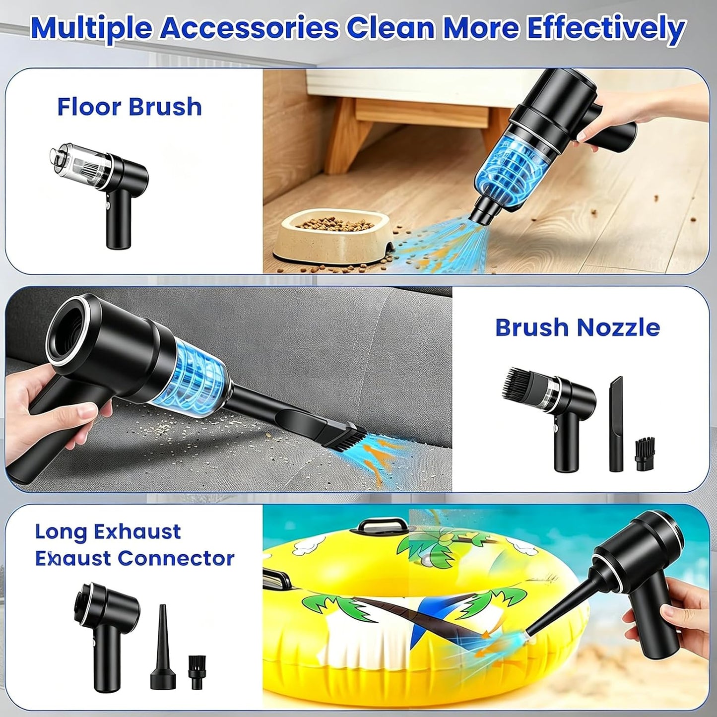 Handheld Vacuum Cleaner,Portable Rechargeable Mini Vacuum,22000PA Power, 4-in-1 Mini Car Vacuum,Lightweight Mini for offices, cars, homes, and offices various scenarios