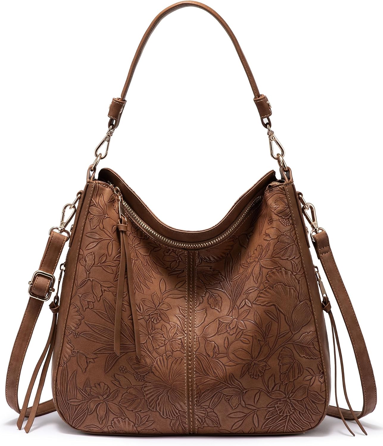 Realer Women's Faux Leather Hobo Crossbody Bag in Large-15.2 Inch