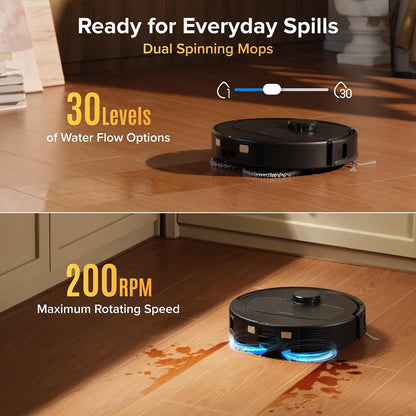 roborock Qrevo S Pro Robot Vacuum Cleaner with Mop, 18,500 Pa Suction, Upgraded from QV 35S, Anti-Tangle, Smart Obstacle Avoidance, Custom Carpet Strategy, 75°C Mop Self-Cleaning, All-in-One Dock