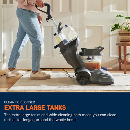 Vax SpinScrub Power Plus Carpet Cleaner Machine, Rug, Upholstery, Car, Stair Upright Shampooer Washer. Handheld Spot Cleaning, SpinScrub and Wash Tool, Solution, 1200W, Grey/Navy Blue, CDCW-SSXA