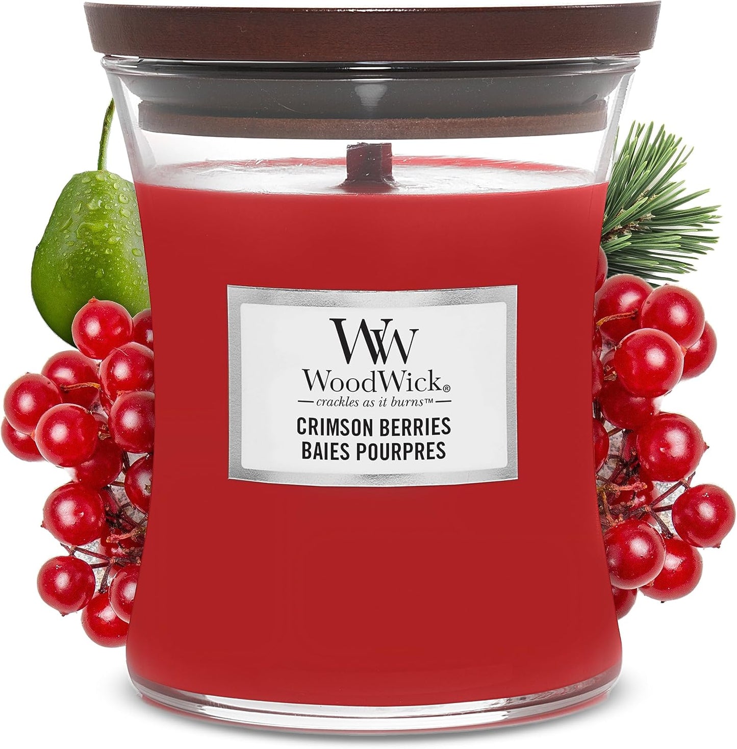 WoodWick Medium Hourglass Scented Candle | White Tea & Jasmine | with Crackling Wick | Burn Time: Up to 60 Hours | Gifts for Women