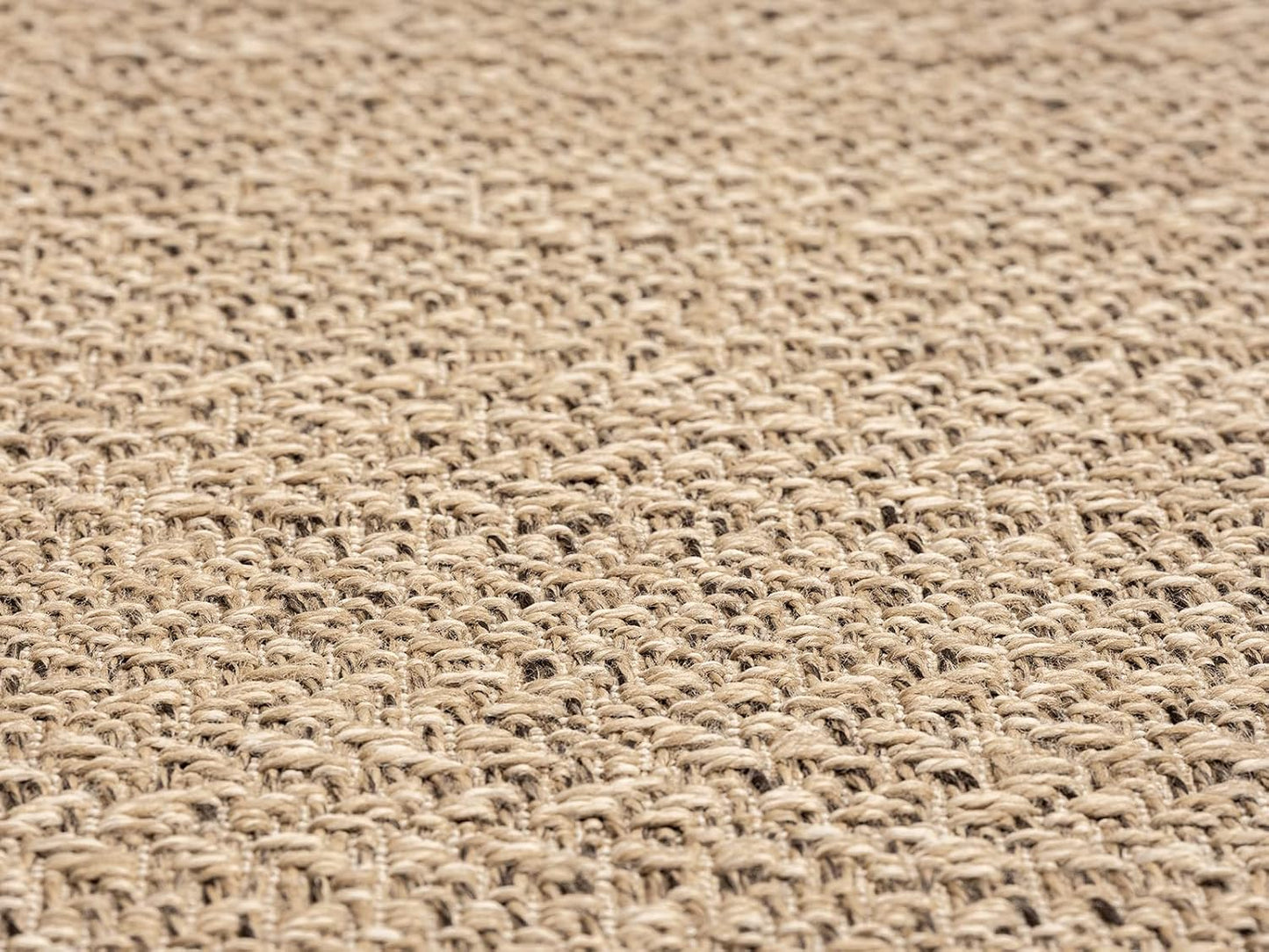 the carpet Kansas - robust indoor and outdoor carpet in natural jute look, weatherproof, suitable for patio and garden, approx. 120 x 170 cm