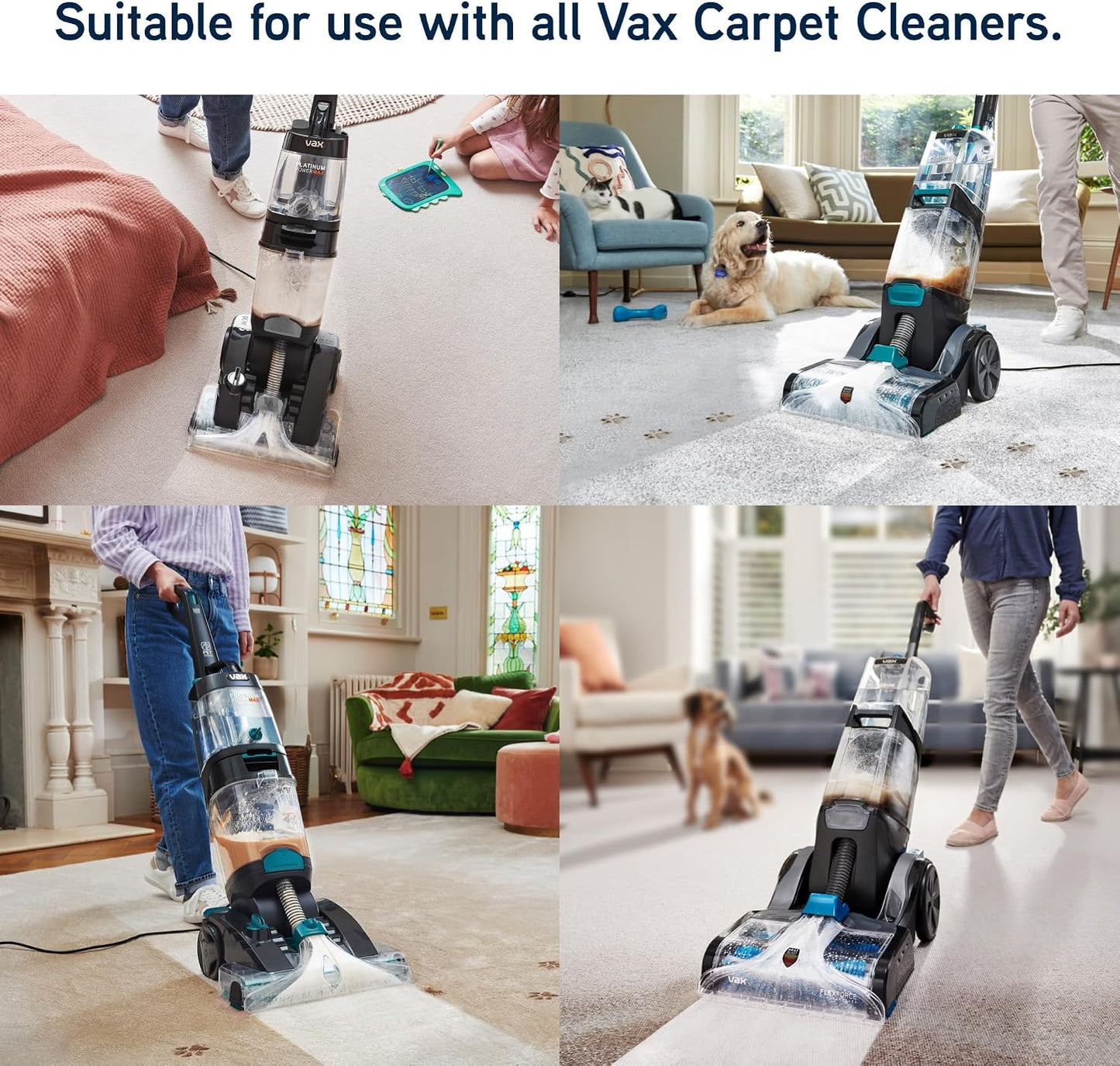 Vax Platinum Antibacterial 4L Carpet Cleaner Solution, Stain Remover Shampoo, Citrus & Blossom Scent, Removes 99.99% of bacteria, Neutralises Pet Odours, 1-9-142405, Blue