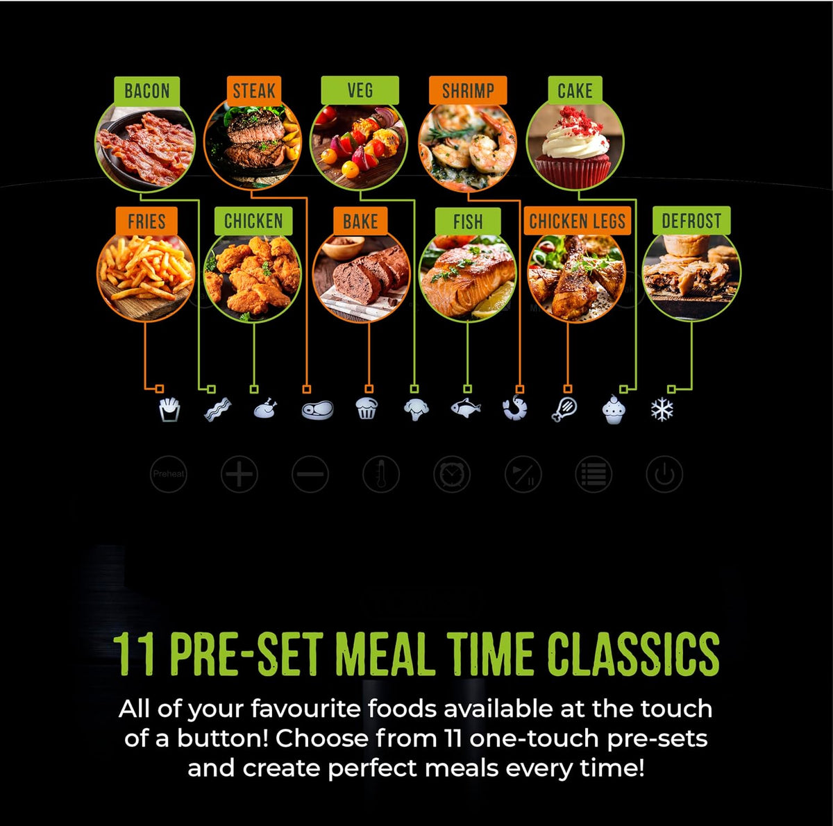 Tower Vortx 7.2L Digital Air Fryer – 11 Presets
