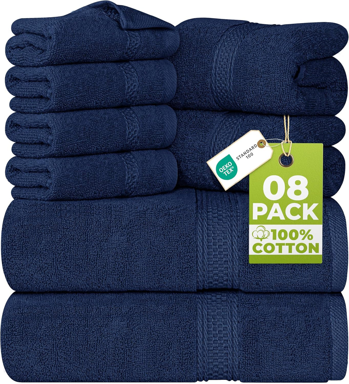8-Piece 100% Cotton Towel Set