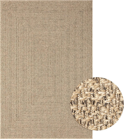 the carpet Kansas - robust indoor and outdoor carpet in natural jute look, weatherproof, suitable for patio and garden, approx. 120 x 170 cm