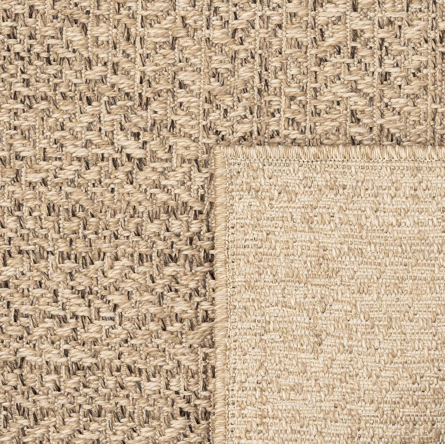 the carpet Kansas - robust indoor and outdoor carpet in natural jute look, weatherproof, suitable for patio and garden, approx. 120 x 170 cm
