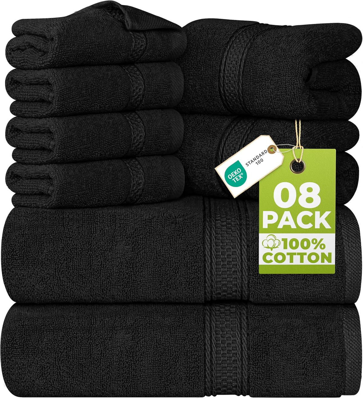 8-Piece 100% Cotton Towel Set