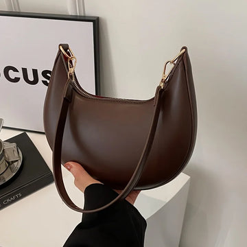 Women's Crescent Shoulder Bag – Elegant Moon-Shaped Crossbody Purse