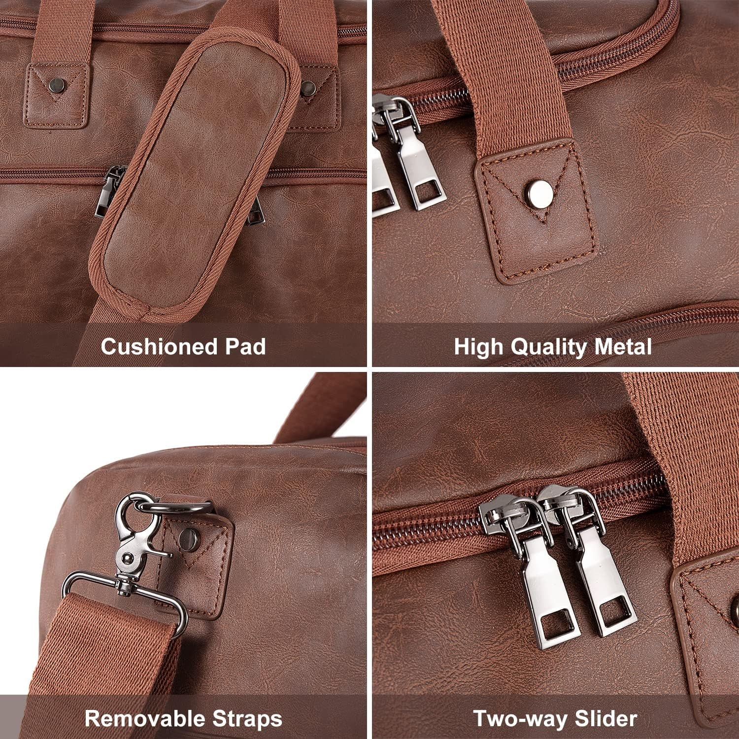 seyfocnia 52L PU Leather Weekender Duffel Bag