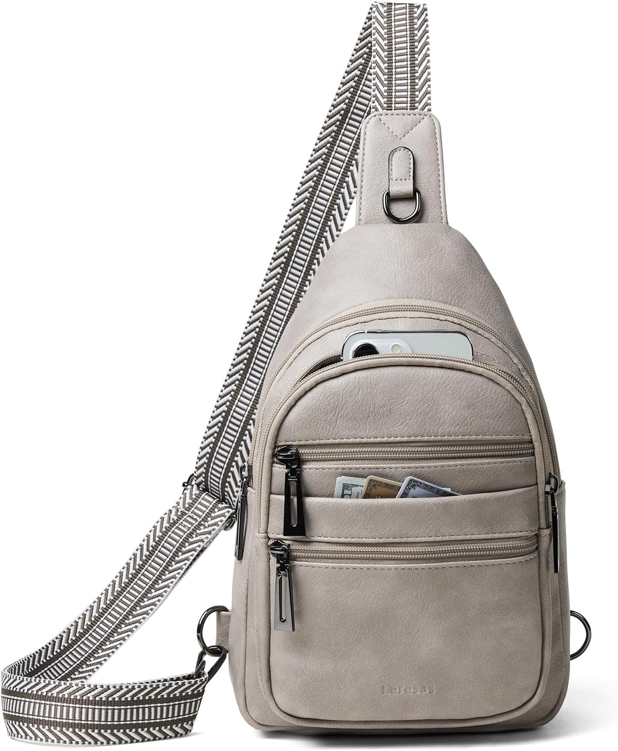 Leresas Women's Vegan Leather Sling Crossbody Bag
