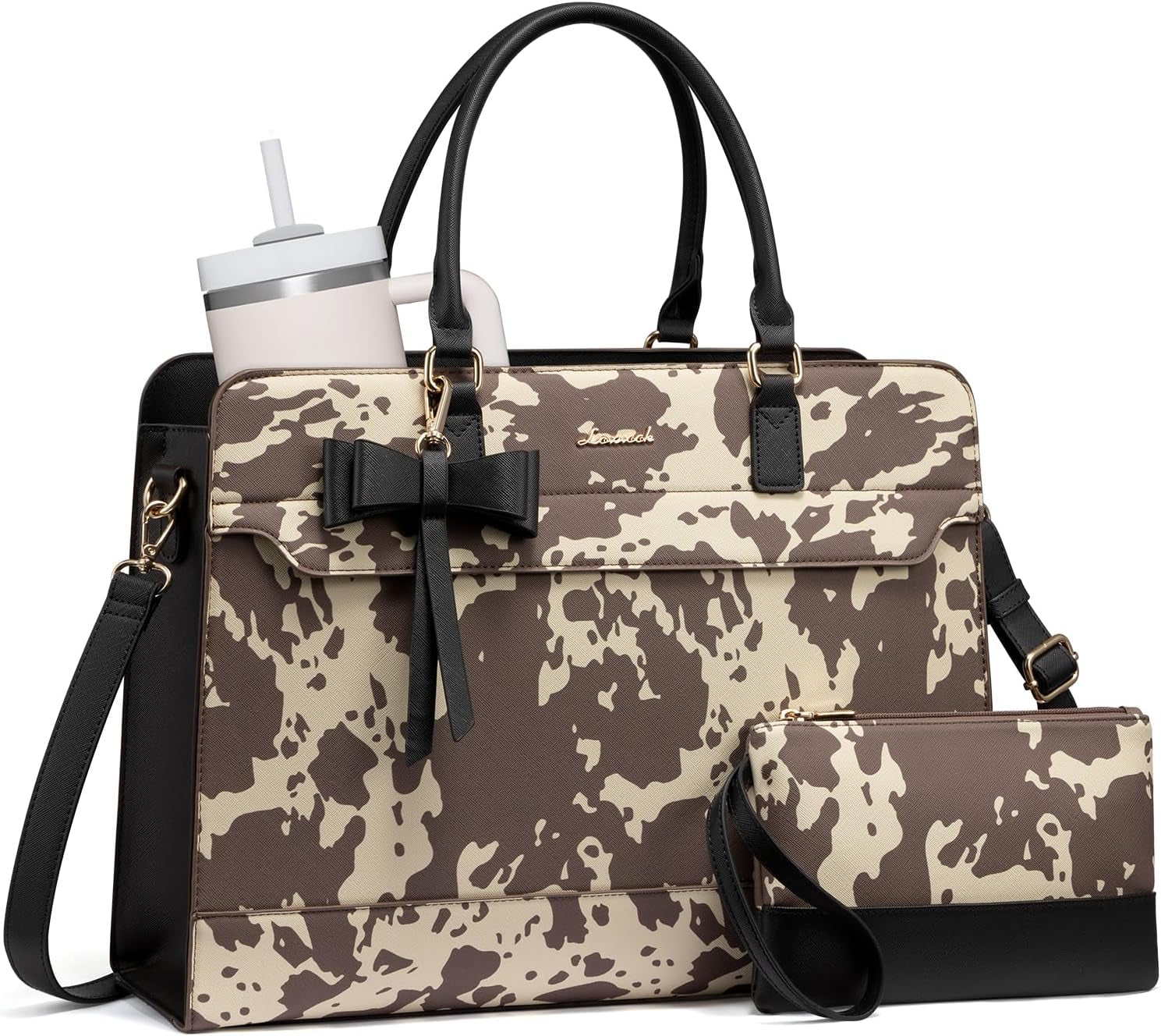 LOVEVOOK Women's Laptop Tote with Tumbler Pocket