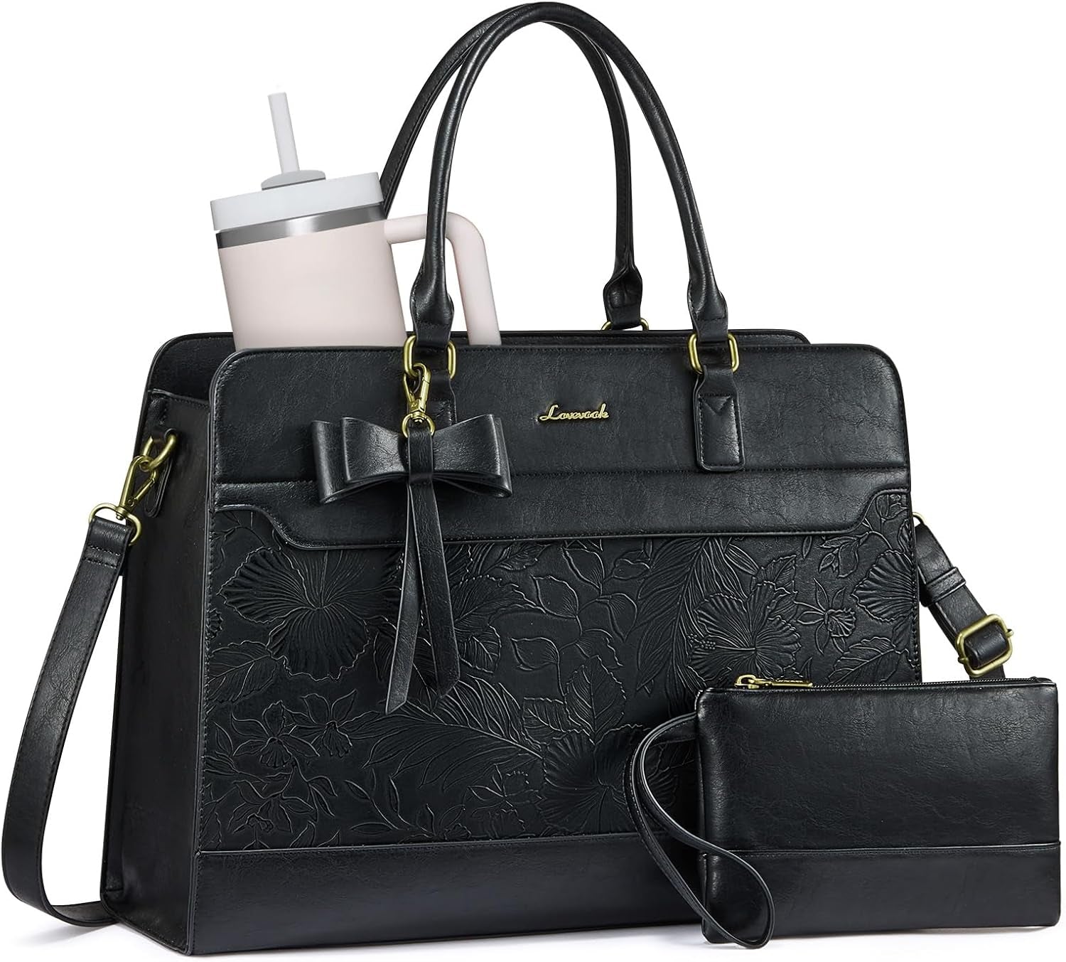 LOVEVOOK Women's Laptop Tote with Tumbler Pocket