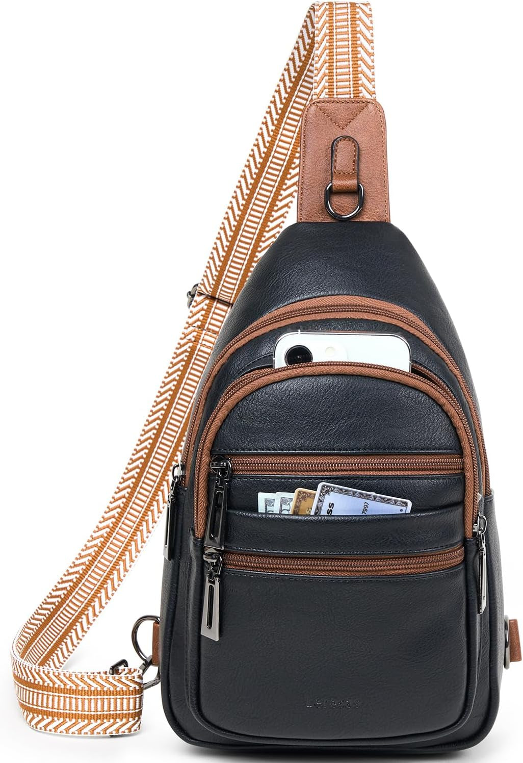 Leresas Women's Vegan Leather Sling Crossbody Bag