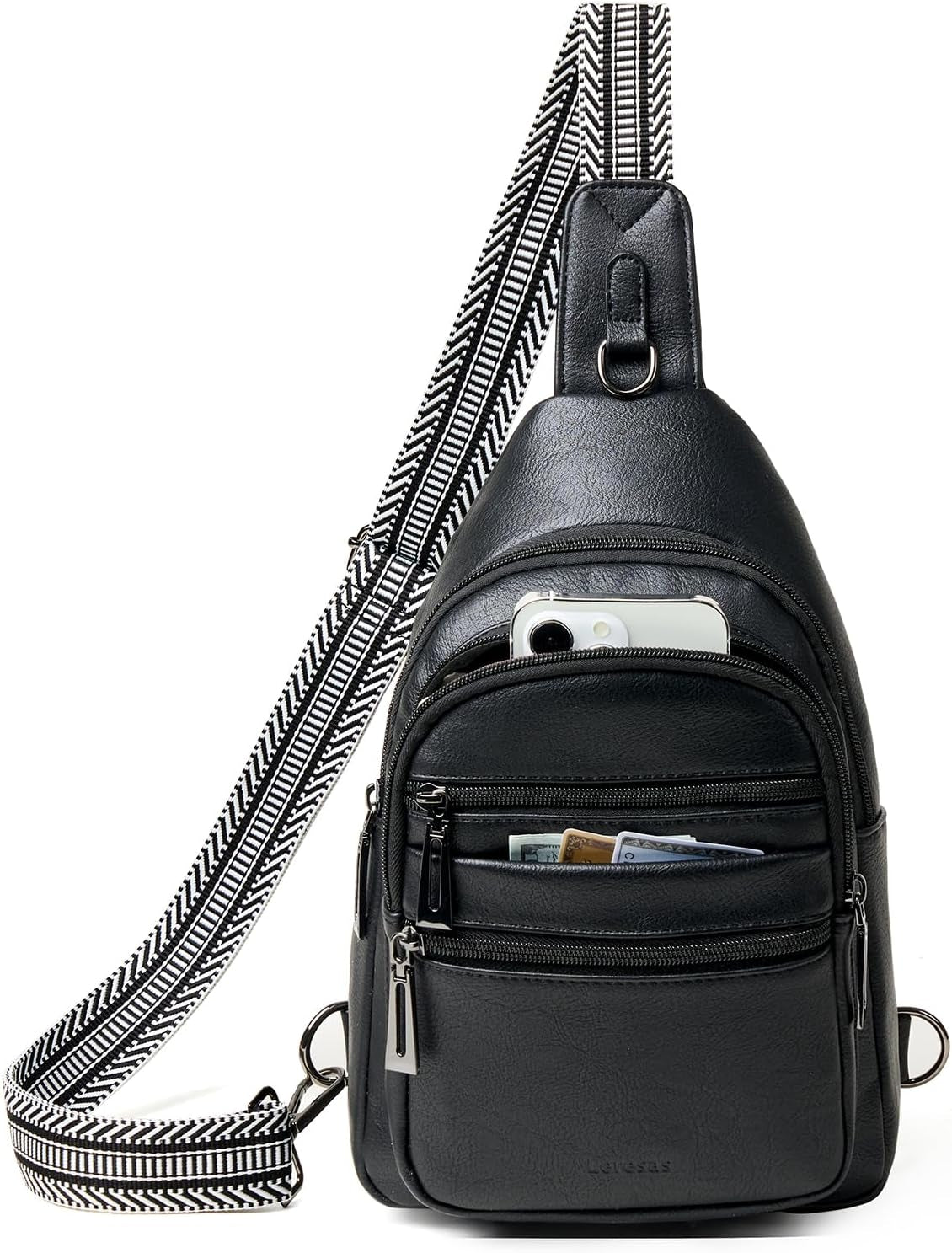 Leresas Women's Vegan Leather Sling Crossbody Bag